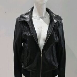 Sleek Black Leather Jacket for Women